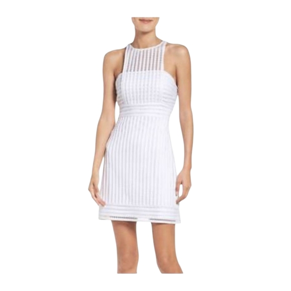 Lilly Pulitzer Rae White Resort Crochet Lace Knit Stripe Shift Dress Size XS - Picture 1 of 9